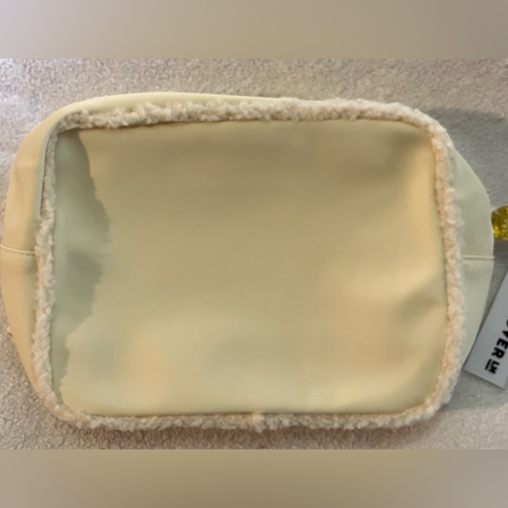 NWT Stoney Clover Lane Large Pouch with Sherpa Trim in Winter White